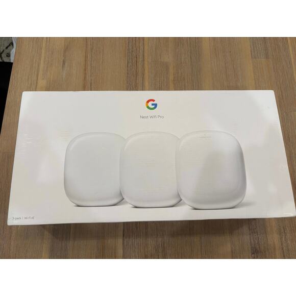 NEW Google Nest Wifi Pro 6E 2 Port Wireless Mesh Router - Pack of 3 - Snow - Picture 1 of 6